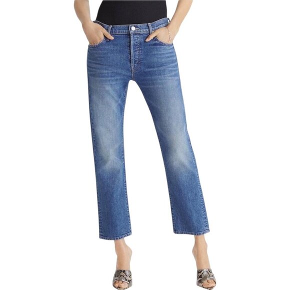 Mother The Scrapper Ankle Straight Leg Jeans Size 25 In Cowboys Don’t Cry - Picture 3 of 16